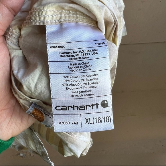 Carhartt Gingham Button Down Shirt - Size XL 16/18 - Picture 4 of 5